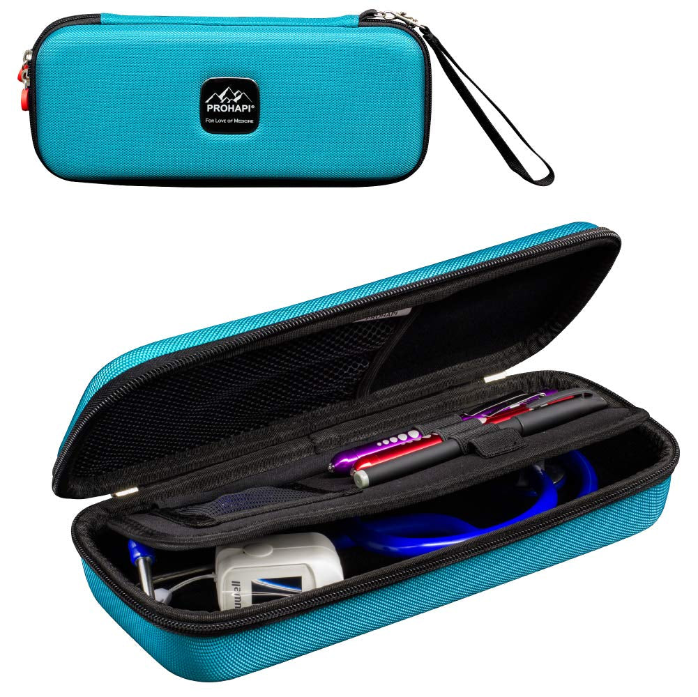 Hard Stethoscope Case, Large Stethoscope Carrying Case with ID Slot, Compatible with 3M Littmann/Adc/Omron/Mdf Stethoscope Includes Mesh Pocket for Nurse Accessories (Volcanic Grey)