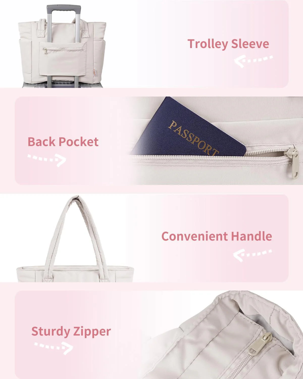 Women’S Quilted Tote Bag | Stylish Water-Resistant Design