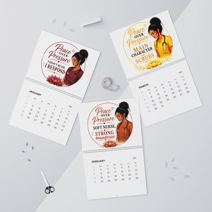 Peace Over Pressure 2026 Wall Calendar Inspirational Nurse Self-Care Calendar