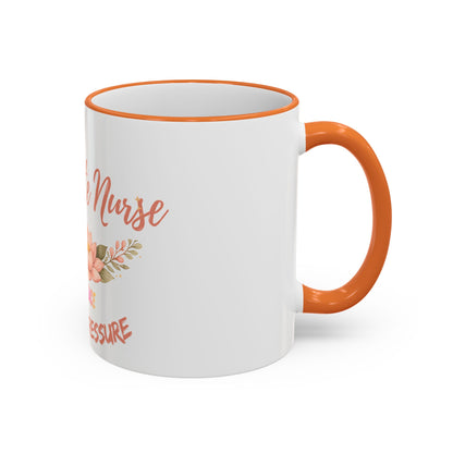 Delicate Nurse Mug – "Peace Over Pressure" Floral Accent Rim & Handle Coffee Cup (11oz/15oz)