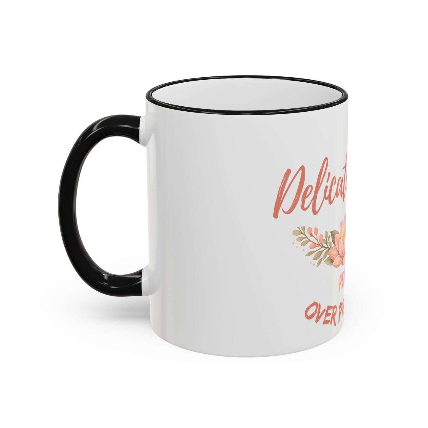 Delicate Nurse Mug – "Peace Over Pressure" Floral Accent Rim & Handle Coffee Cup (11oz/15oz)
