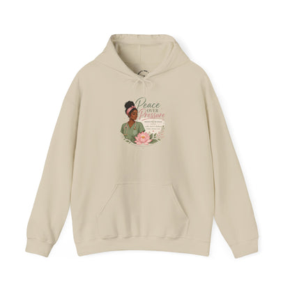 Peace Over Pressure Hoodie Delicate Lotus In Scrubs Graphic Sweatshirt