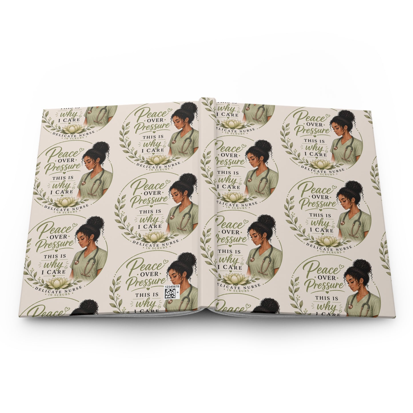 Hardcover Journal  "Peace Over Perfection" Inspirational Notebook for Women