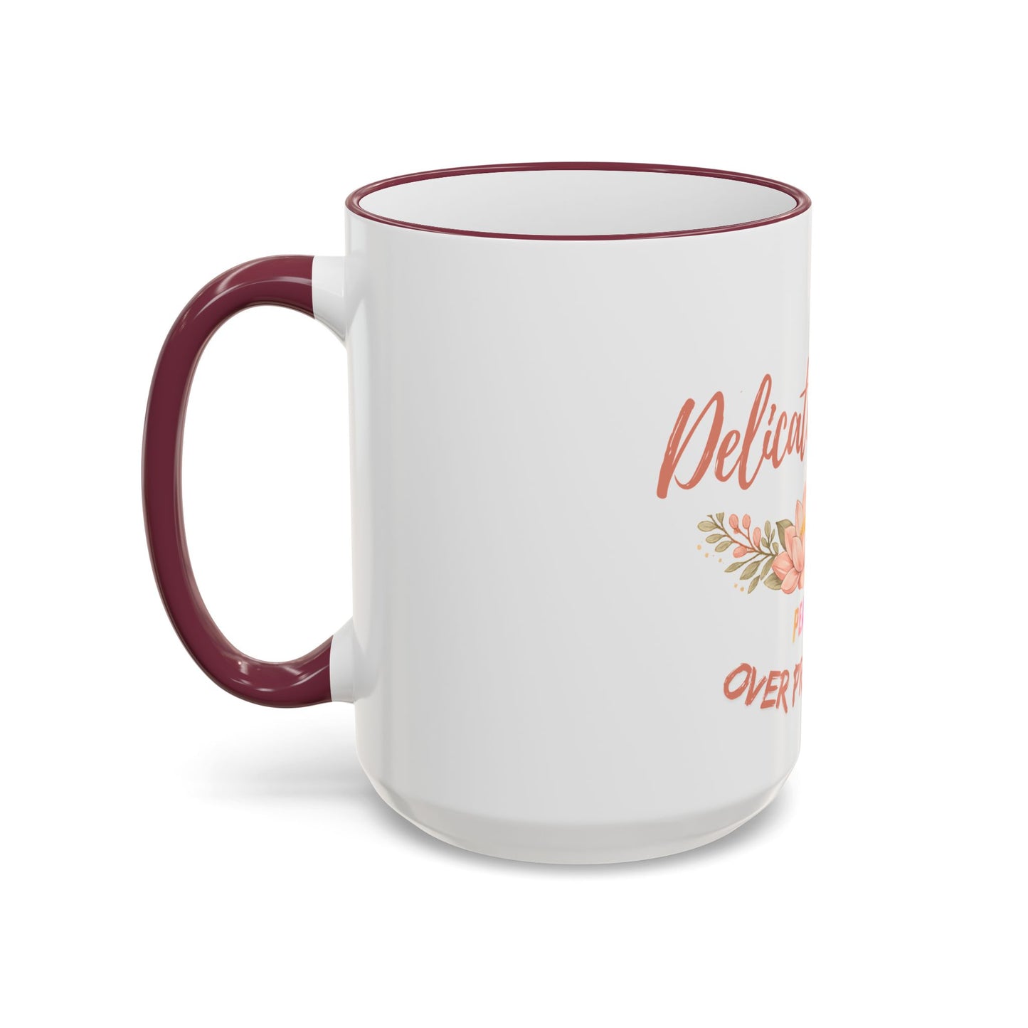 Delicate Nurse Mug – "Peace Over Pressure" Floral Accent Rim & Handle Coffee Cup (11oz/15oz)