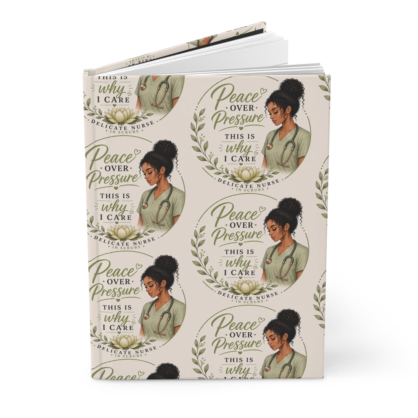 Hardcover Journal  "Peace Over Perfection" Inspirational Notebook for Women