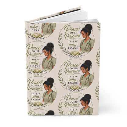 Hardcover Journal  "Peace Over Perfection" Inspirational Notebook for Women