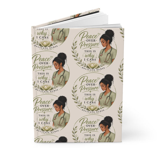 Hardcover Journal  "Peace Over Perfection" Inspirational Notebook for Women