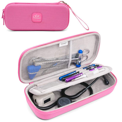 Hard Stethoscope Case, Large Stethoscope Carrying Case with ID Slot, Compatible with 3M Littmann/Adc/Omron/Mdf Stethoscope Includes Mesh Pocket for Nurse Accessories (Volcanic Grey)