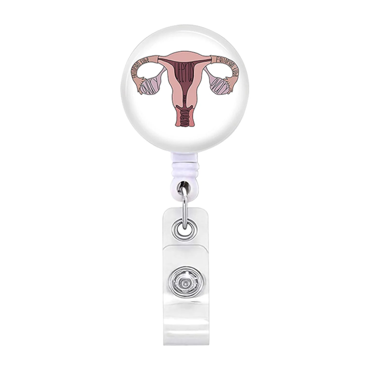 Acrylic English Badge Holder Clip Rotating Alligator Clip Retractable Badge Reel for Doctor Nurse Teacher Student Halloween Gift