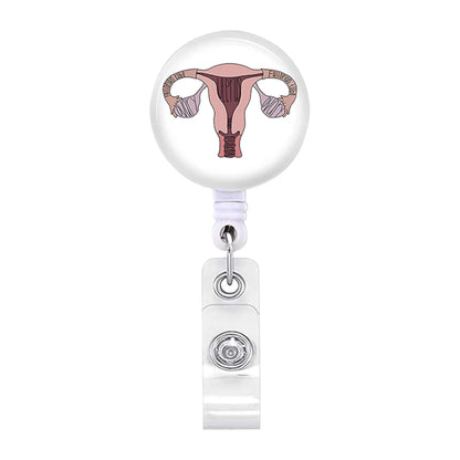 Acrylic English Badge Holder Clip Rotating Alligator Clip Retractable Badge Reel for Doctor Nurse Teacher Student Halloween Gift