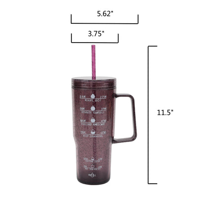 30 Oz Purple Bubble Pattern Tumbler with Handle