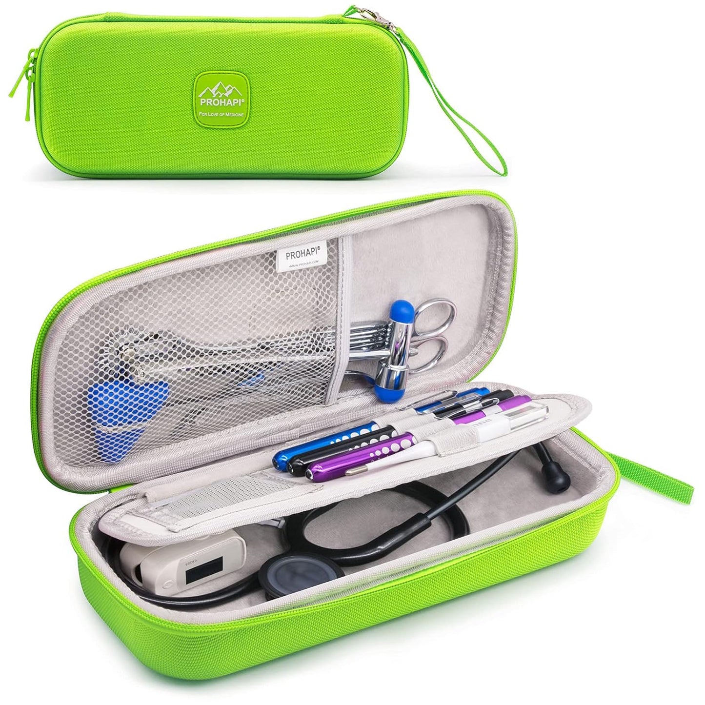 Hard Stethoscope Case, Large Stethoscope Carrying Case with ID Slot, Compatible with 3M Littmann/Adc/Omron/Mdf Stethoscope Includes Mesh Pocket for Nurse Accessories (Volcanic Grey)