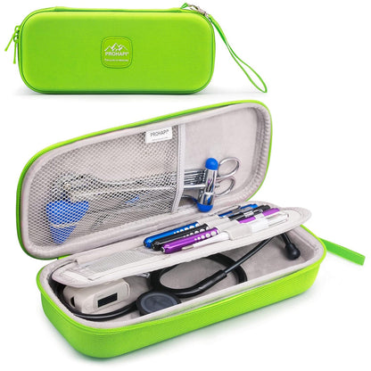 Hard Stethoscope Case, Large Stethoscope Carrying Case with ID Slot, Compatible with 3M Littmann/Adc/Omron/Mdf Stethoscope Includes Mesh Pocket for Nurse Accessories (Volcanic Grey)