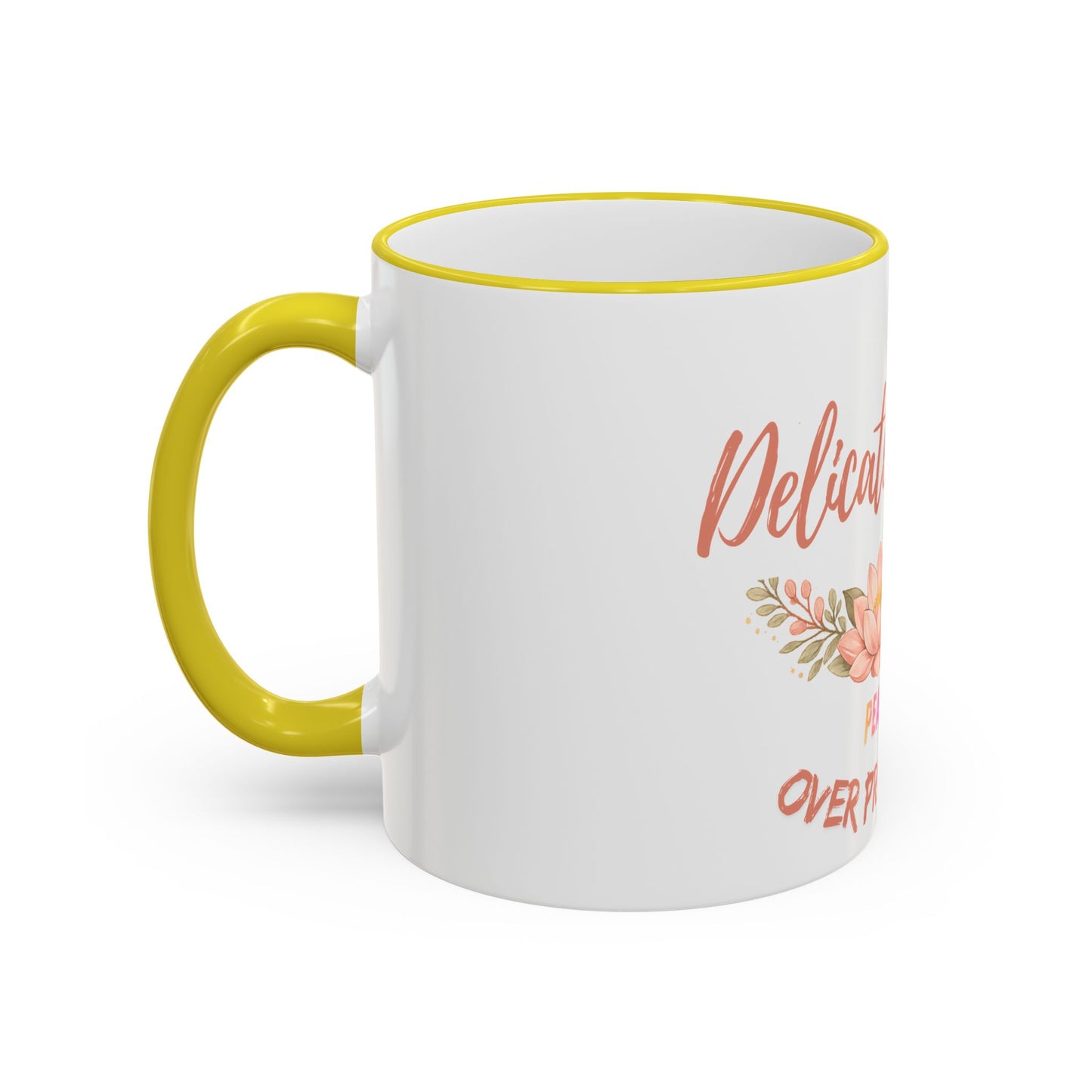 Delicate Nurse Mug – "Peace Over Pressure" Floral Accent Rim & Handle Coffee Cup (11oz/15oz)