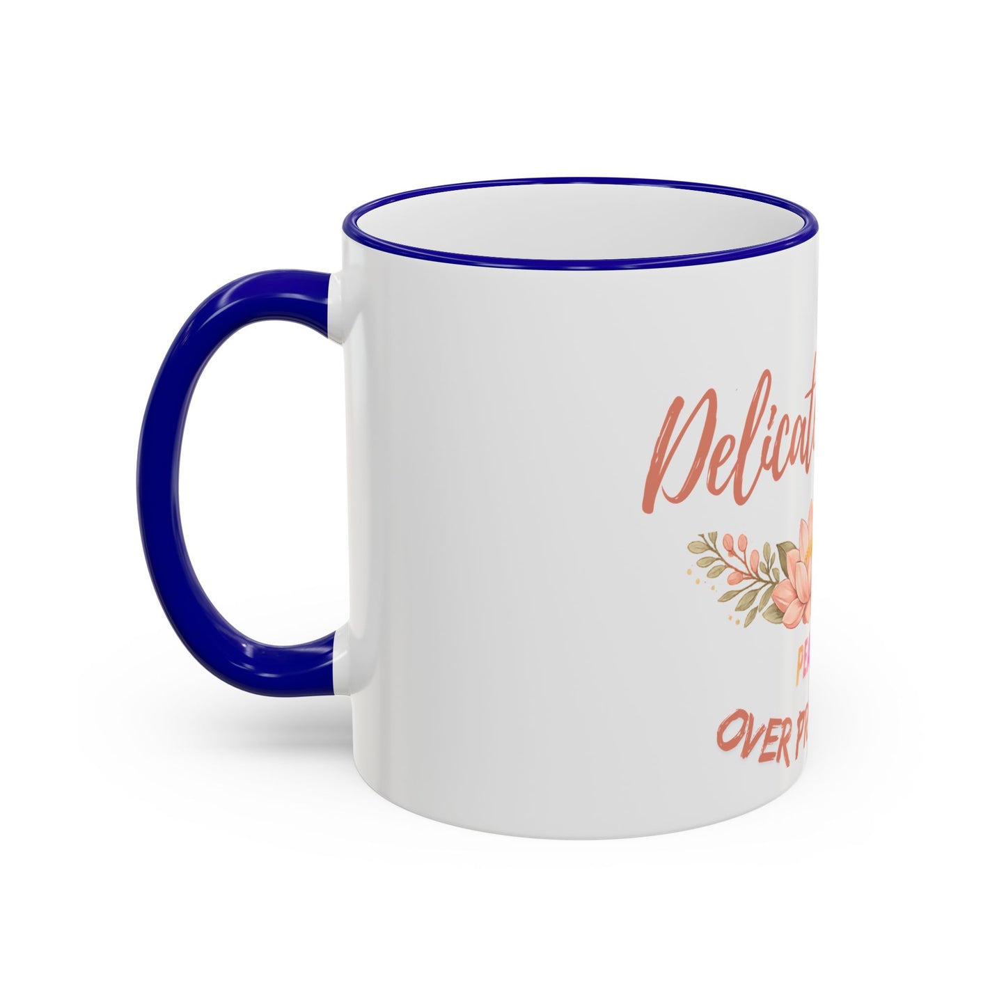 Delicate Nurse Mug – "Peace Over Pressure" Floral Accent Rim & Handle Coffee Cup (11oz/15oz)