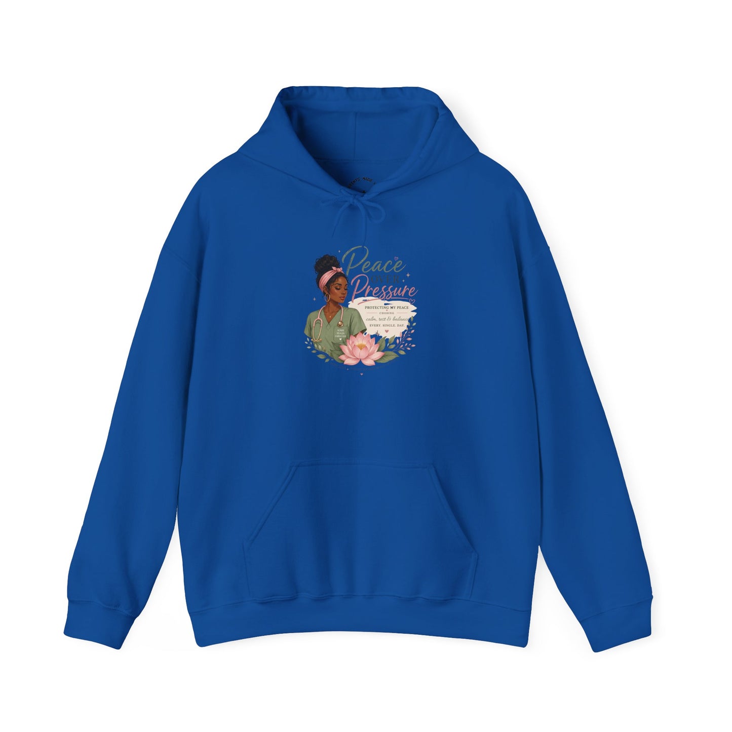 Peace Over Pressure Hoodie Delicate Lotus In Scrubs Graphic Sweatshirt