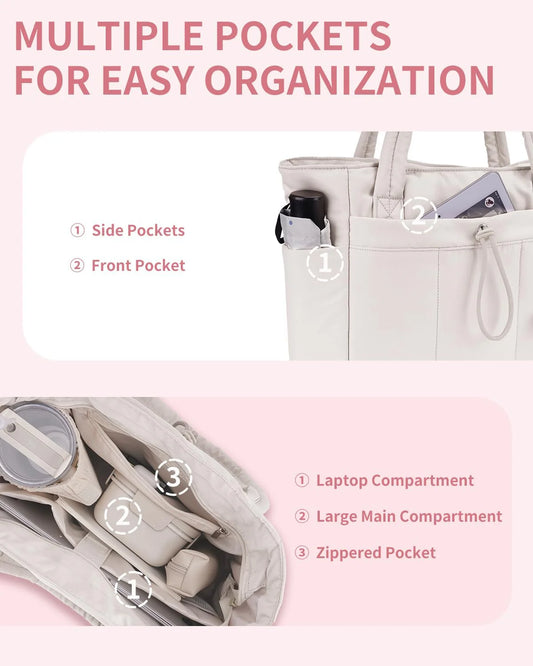 Women’S Quilted Tote Bag | Stylish Water-Resistant Design