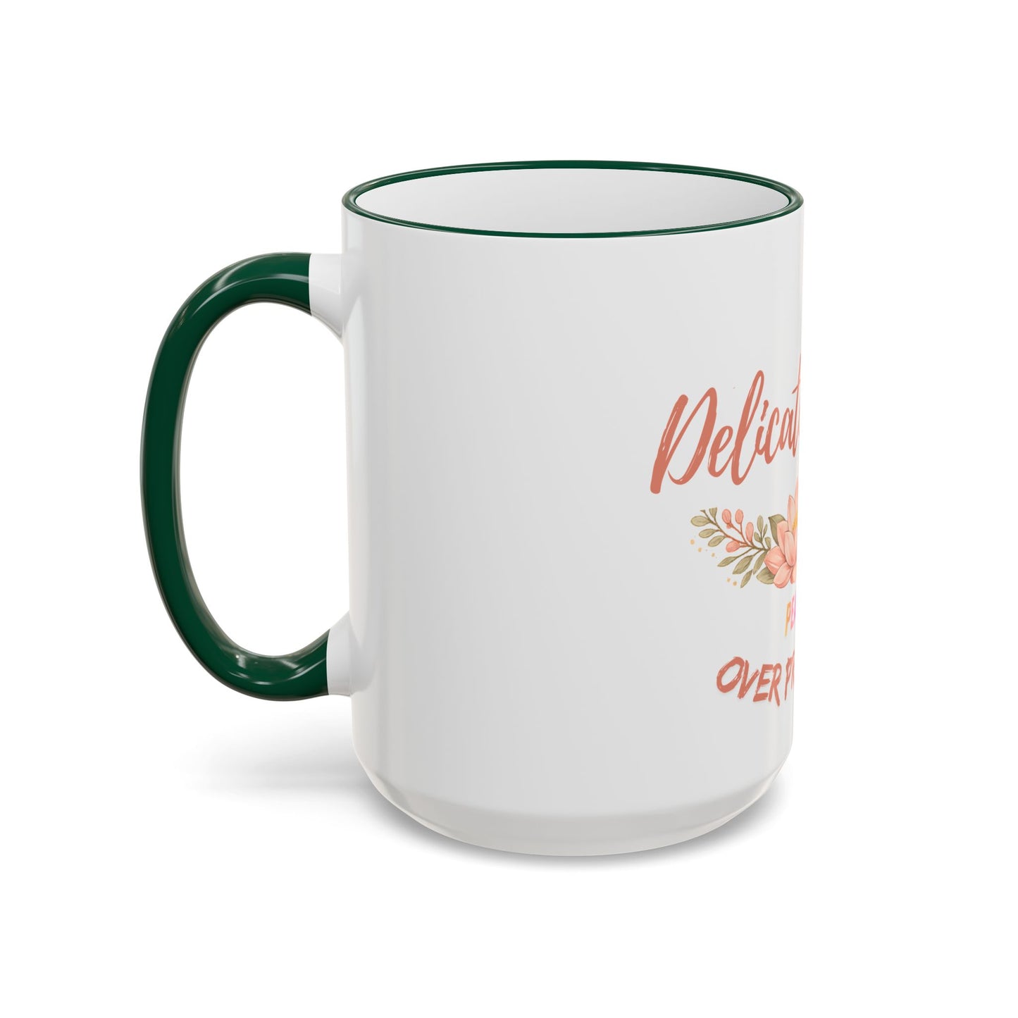 Delicate Nurse Mug – "Peace Over Pressure" Floral Accent Rim & Handle Coffee Cup (11oz/15oz)