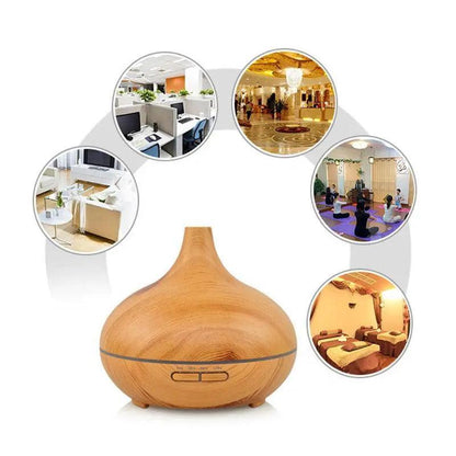 7 Led Light Aromatherapy Diffuser Aroma Essential Oil Air Humidifier Wood Grain-3