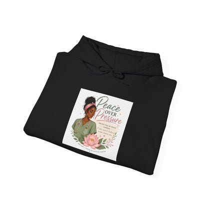 Peace Over Pressure Hoodie Delicate Lotus In Scrubs Graphic Sweatshirt