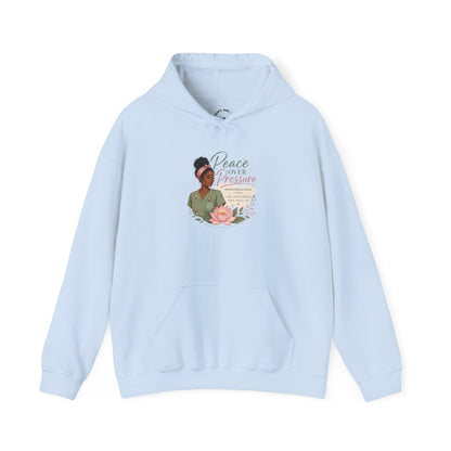 Peace Over Pressure Hoodie Delicate Lotus In Scrubs Graphic Sweatshirt