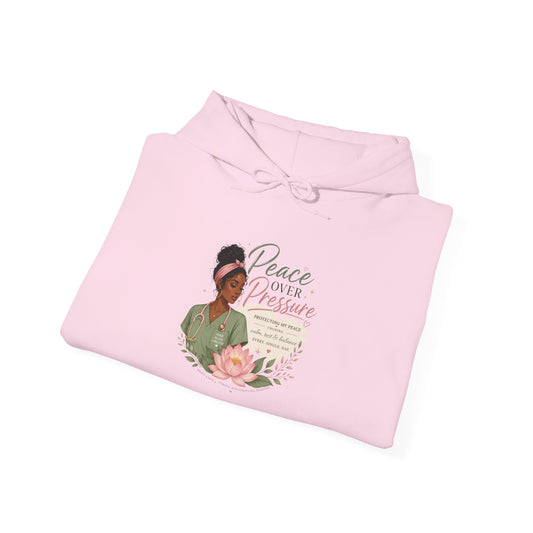 Peace Over Pressure Hoodie Delicate Lotus In Scrubs Graphic Sweatshirt