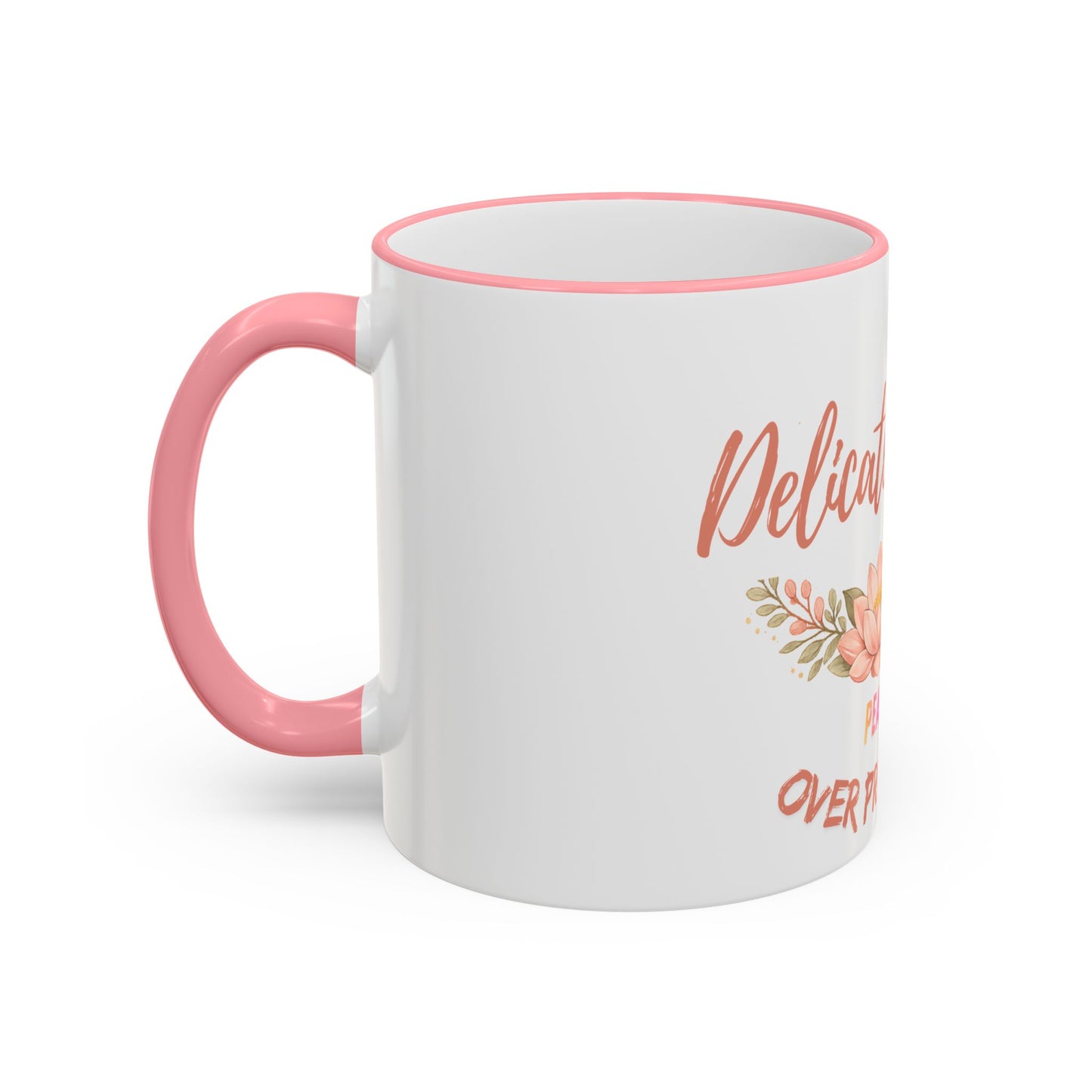 Delicate Nurse Mug – "Peace Over Pressure" Floral Accent Rim & Handle Coffee Cup (11oz/15oz)