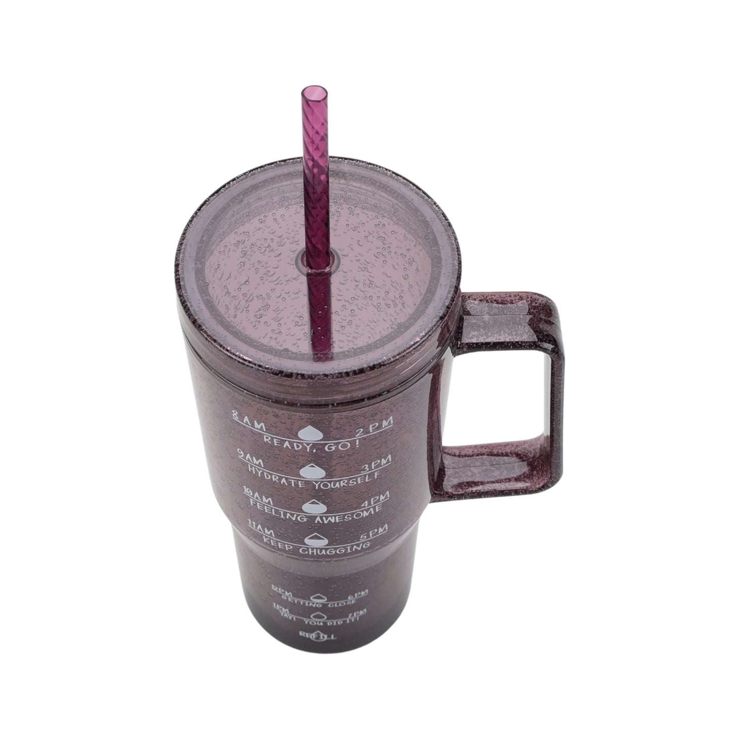 30 Oz Purple Bubble Pattern Tumbler with Handle
