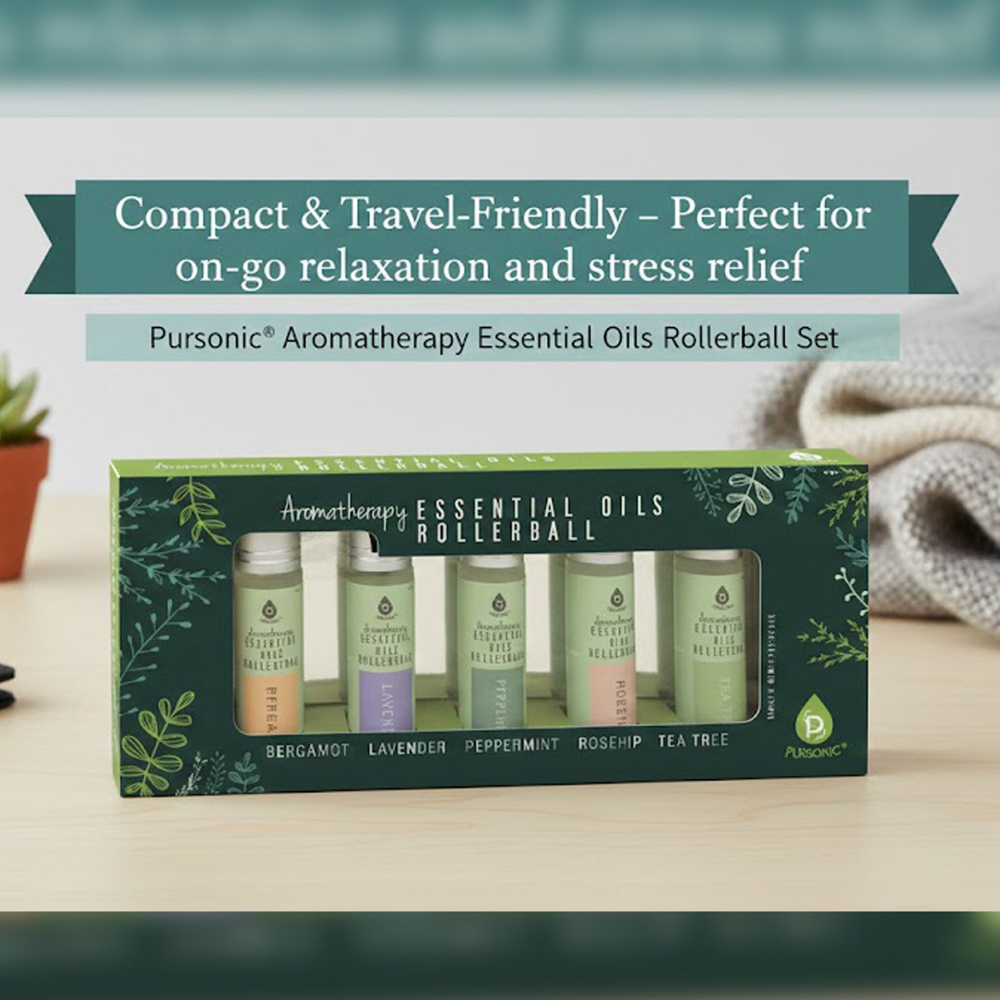Aromatherapy Essential Oils Rollerballs (Bergamot, Lavender, Peppermint, Rosehip, Tea Tree)-4