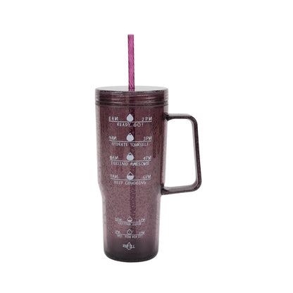 30 Oz Purple Bubble Pattern Tumbler with Handle