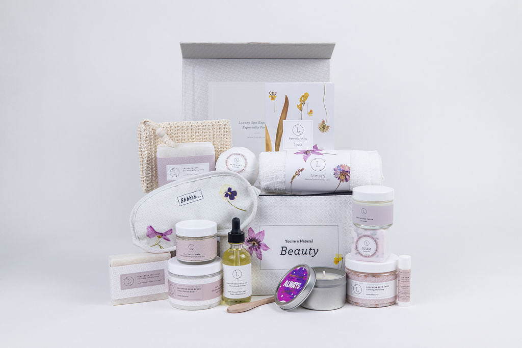 A Special Day Gift, Birthday Gift Basket, Lavender Natural Bath & Body-5