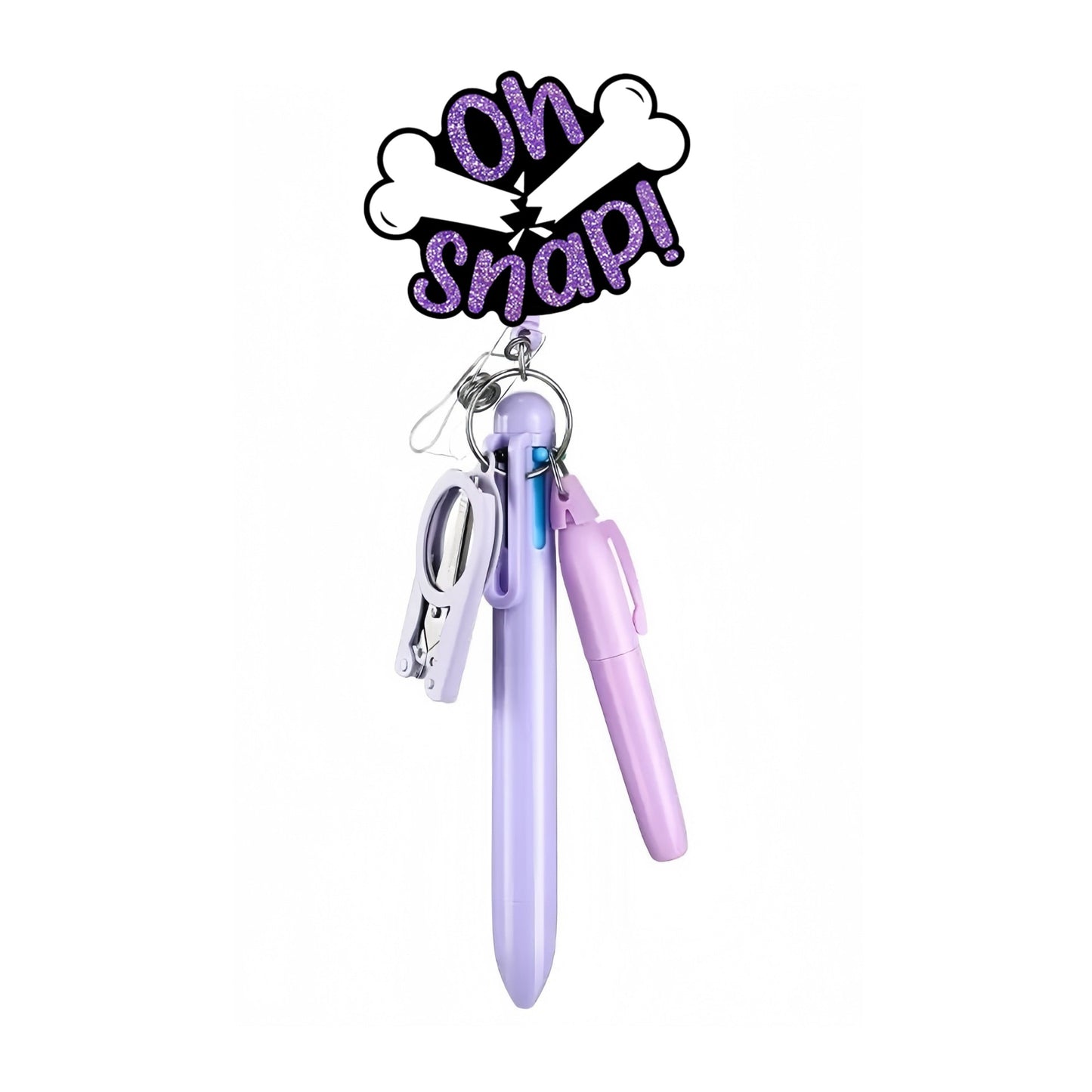 Cross-Border Hot-Selling Macaron Nurse Pen Set Telescopic Badge Holder Easy-Pull Buckle Id Buckle Medical Scissors Pendant