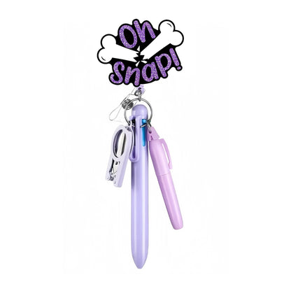 Cross-Border Hot-Selling Macaron Nurse Pen Set Telescopic Badge Holder Easy-Pull Buckle Id Buckle Medical Scissors Pendant