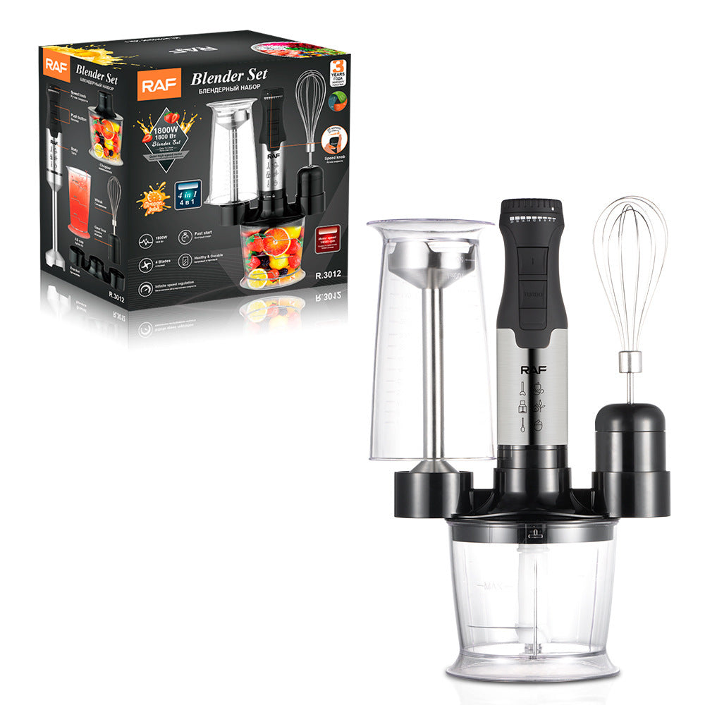 Cross-Border Blender, Household Chef's Machine, Food Processor, Juicer, Stainless Steel Blade, Multi-Functional Handheld Food Stick Blender