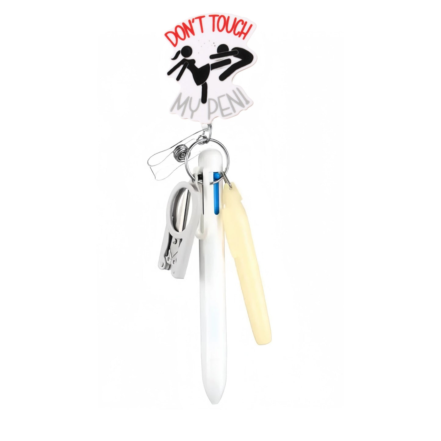Cross-Border Hot-Selling Macaron Nurse Pen Set Telescopic Badge Holder Easy-Pull Buckle Id Buckle Medical Scissors Pendant