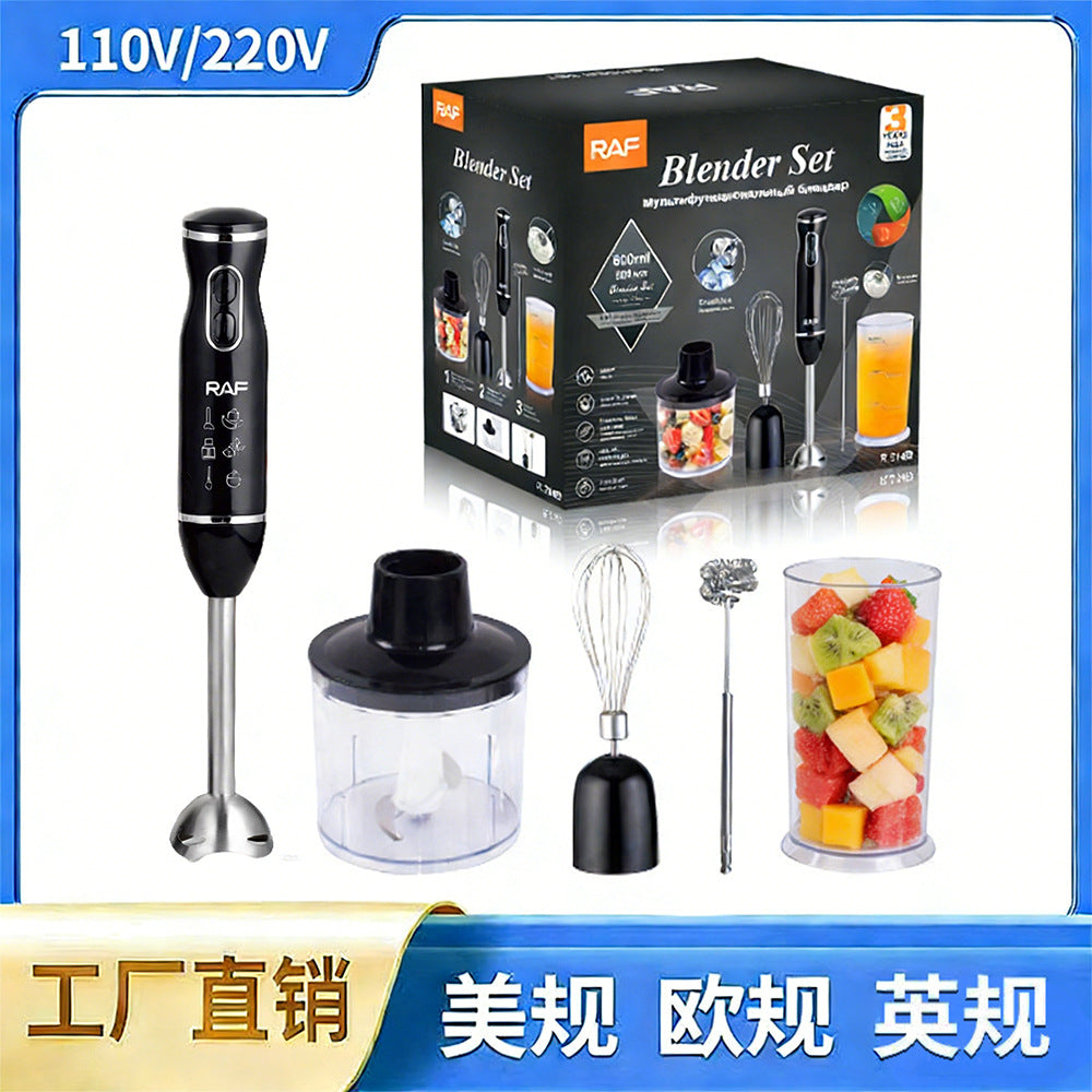 Cross-Border Blender, Household Chef's Machine, Food Processor, Juicer, Stainless Steel Blade, Multi-Functional Handheld Food Stick Blender