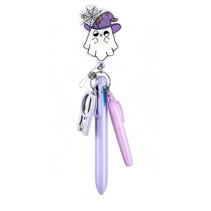 Cross-Border Hot-Selling Macaron Nurse Pen Set Telescopic Badge Holder Easy-Pull Buckle Id Buckle Medical Scissors Pendant