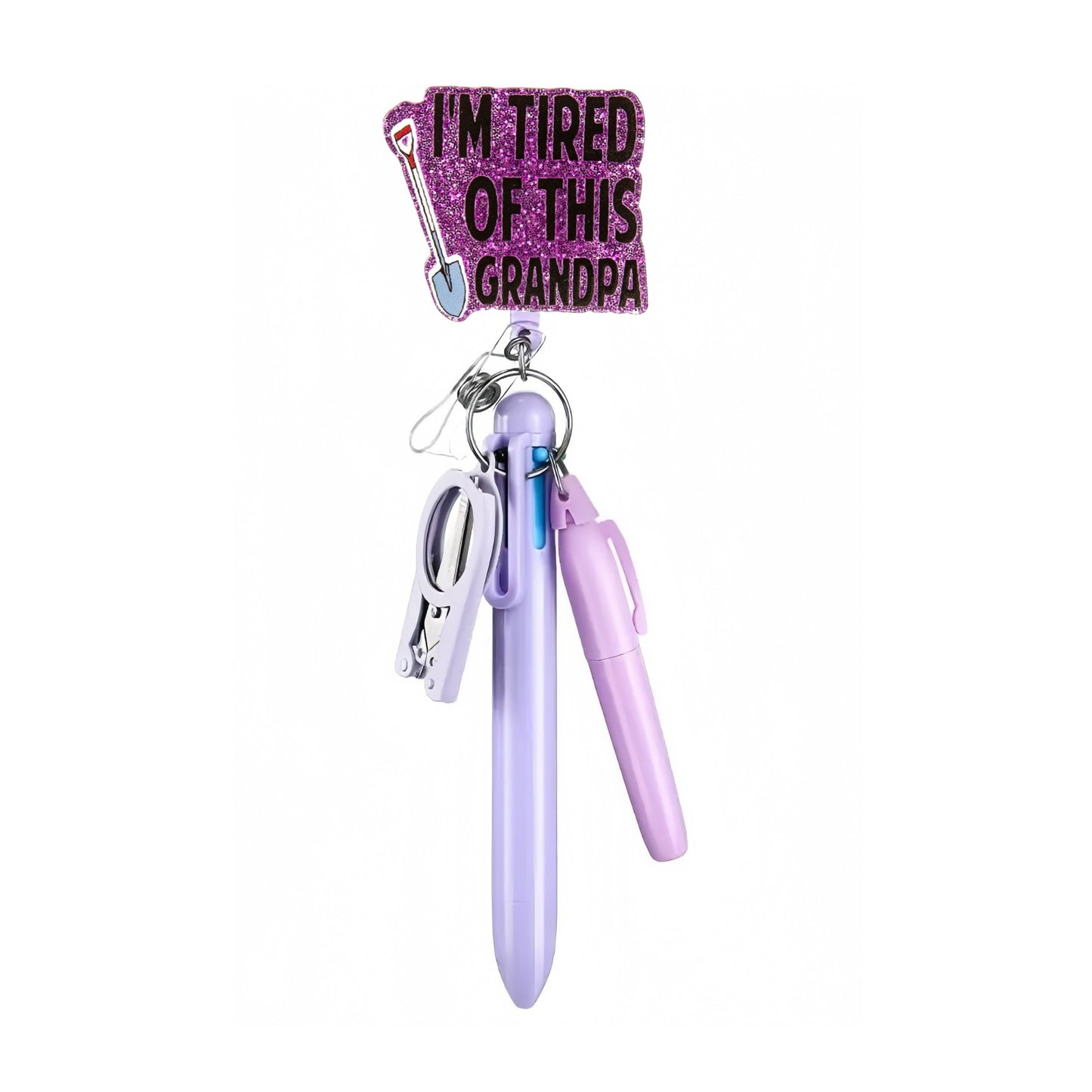 Cross-Border Hot-Selling Macaron Nurse Pen Set Telescopic Badge Holder Easy-Pull Buckle Id Buckle Medical Scissors Pendant