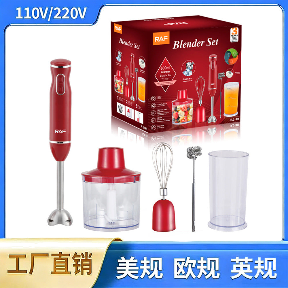 Cross-Border Blender, Household Chef's Machine, Food Processor, Juicer, Stainless Steel Blade, Multi-Functional Handheld Food Stick Blender