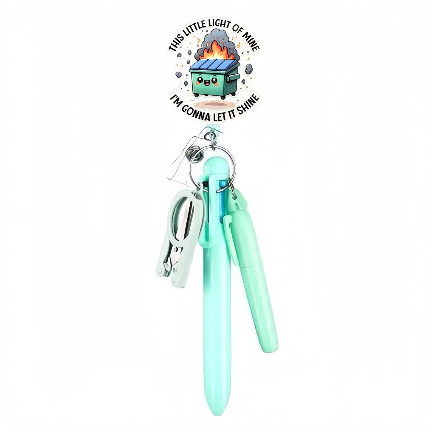 Cross-Border Hot-Selling Macaron Nurse Pen Set Telescopic Badge Holder Easy-Pull Buckle Id Buckle Medical Scissors Pendant