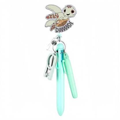 Cross-Border Hot-Selling Macaron Nurse Pen Set Telescopic Badge Holder Easy-Pull Buckle Id Buckle Medical Scissors Pendant