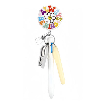 Cross-Border Hot-Selling Macaron Nurse Pen Set Telescopic Badge Holder Easy-Pull Buckle Id Buckle Medical Scissors Pendant