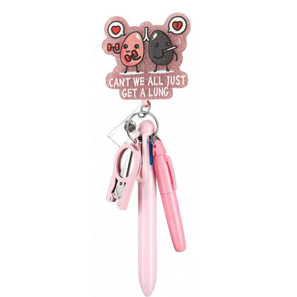Cross-Border Hot-Selling Macaron Nurse Pen Set Telescopic Badge Holder Easy-Pull Buckle Id Buckle Medical Scissors Pendant