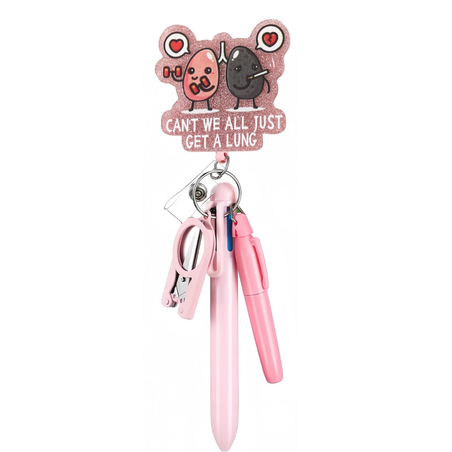 Cross-Border Hot-Selling Macaron Nurse Pen Set Telescopic Badge Holder Easy-Pull Buckle Id Buckle Medical Scissors Pendant