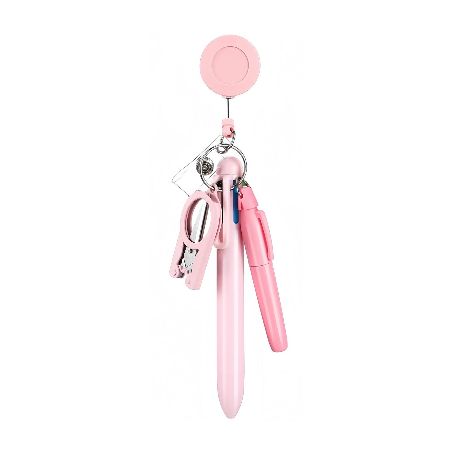 Cross-Border Hot-Selling Macaron Nurse Pen Set Telescopic Badge Holder Easy-Pull Buckle Id Buckle Medical Scissors Pendant