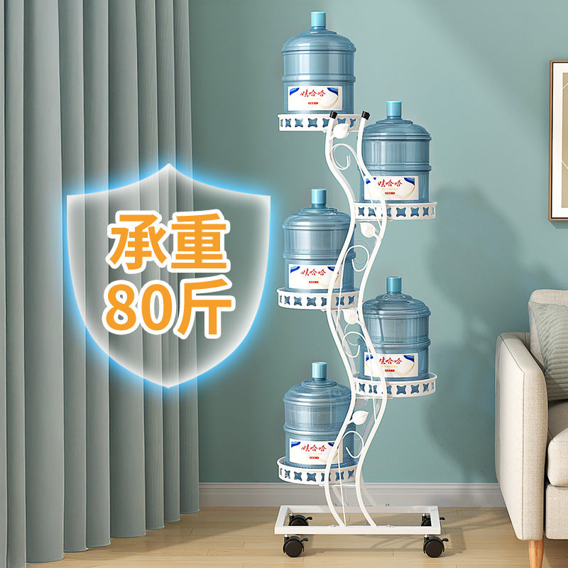 Multi-Layer Movable Space-Saving Flower Rack Balcony Living Room Tv Cabinet Side Potted Plant Rack Balcony Floor-Standing Flower Rack
