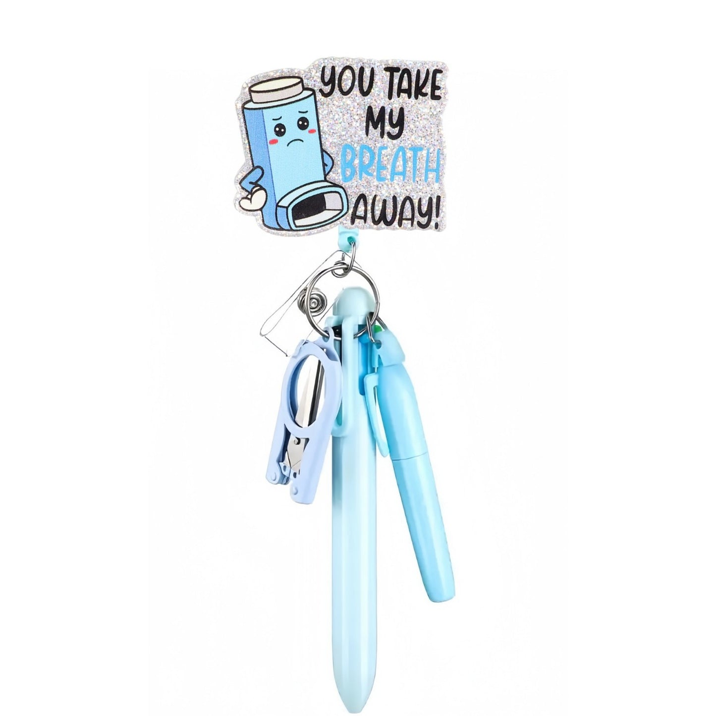 Cross-Border Hot-Selling Macaron Nurse Pen Set Telescopic Badge Holder Easy-Pull Buckle Id Buckle Medical Scissors Pendant