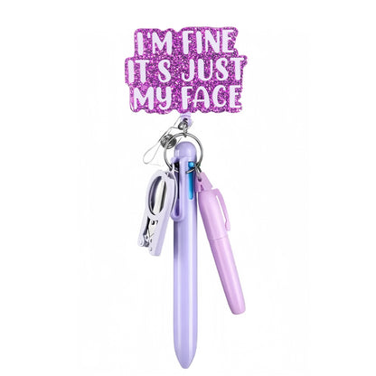 Cross-Border Hot-Selling Macaron Nurse Pen Set Telescopic Badge Holder Easy-Pull Buckle Id Buckle Medical Scissors Pendant