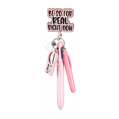 Cross-Border Hot-Selling Macaron Nurse Pen Set Telescopic Badge Holder Easy-Pull Buckle Id Buckle Medical Scissors Pendant