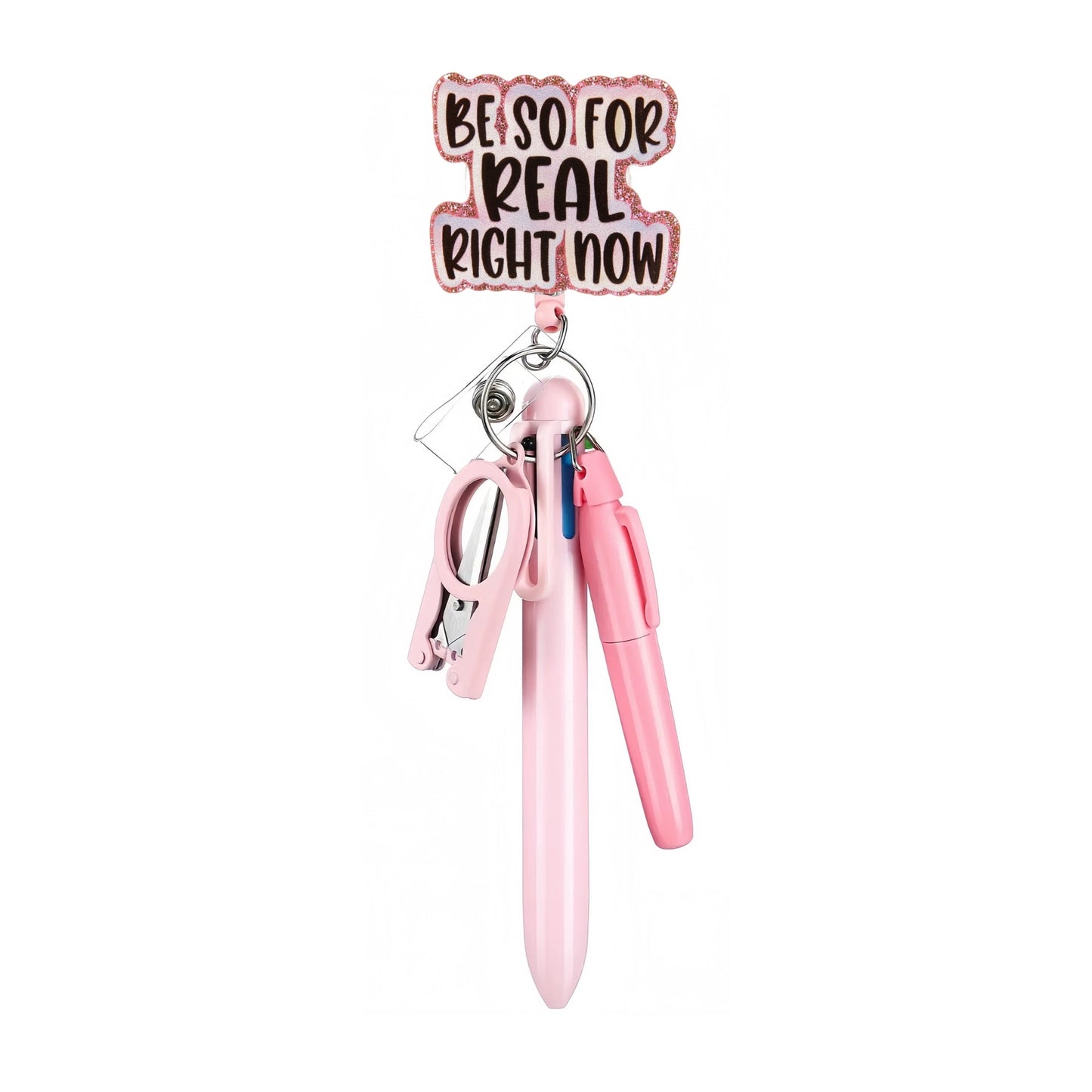 Cross-Border Hot-Selling Macaron Nurse Pen Set Telescopic Badge Holder Easy-Pull Buckle Id Buckle Medical Scissors Pendant